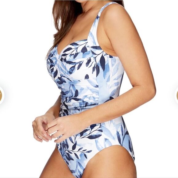 NIP TUCK Blue Oasis Joanne Twist front One Piece Tummy Control Swimsuit size 6 - Picture 7 of 13